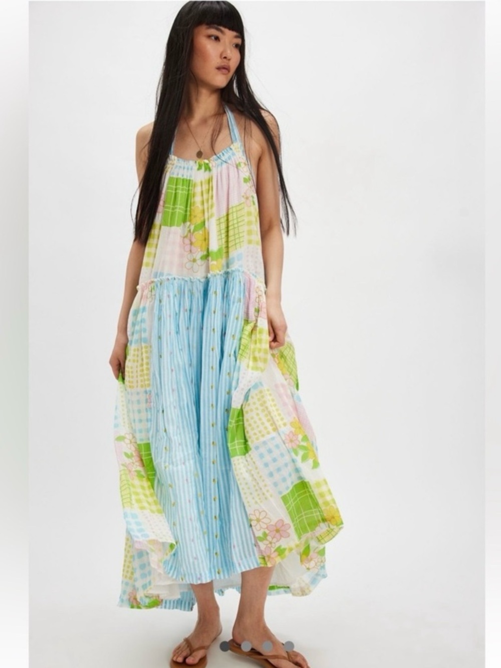 NWT Free People Patched and Pretty Midi Dress